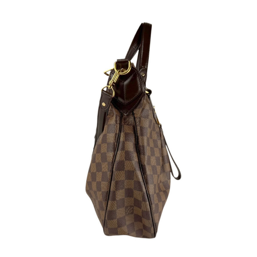Louis Vuitton Canvas Bag Ebene Handbag Evora Brown Shoulder Damier